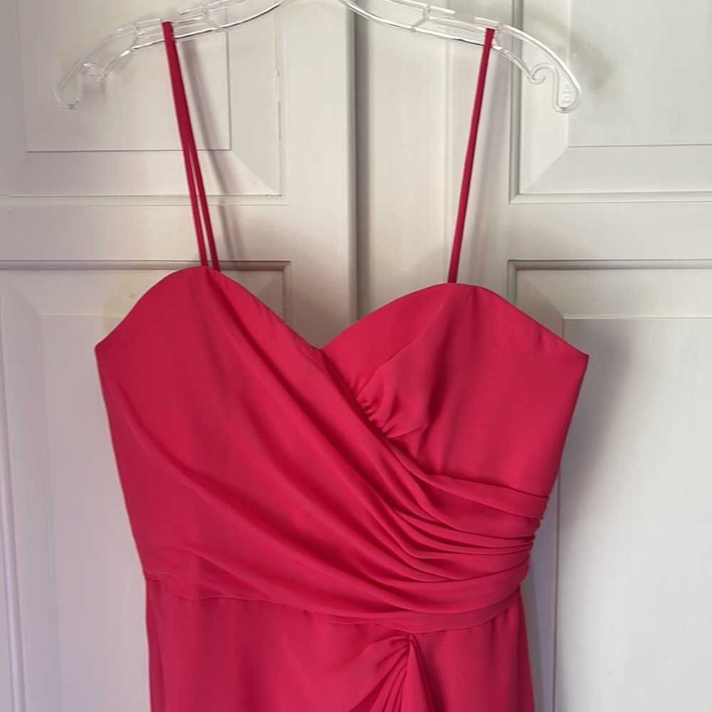 Jordan Fashions Strapless Pink Chiffon Formal Gown